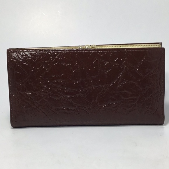 Vintage Brown Cream Patent Textured Leather Wallet - Picture 5 of 16
